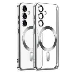 Husa pentru samsung galaxy s25, atasare magnetica, magsafe, silver foto