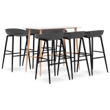 vidaXL Set mobilier de bar, 7 piese, alb și gri 3057453