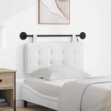 vidaXL Tăblie de pat suspendată Cu lumină LED Alb Țesătură 3424375