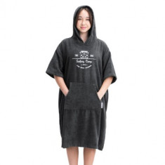 Poncho de baie pentru copii Homelevel, 10-13 ani, Gri, Bumbac organic, 54978.43