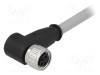 Conector M8 mamă 4 pini unghi 90&deg; cu cablu 2m PVC HARTING