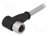 Conector M8 mamă 4 pini unghi 90&deg; cu cablu 2m PVC HARTING