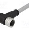 Conector M8 mamă 4 pini unghi 90&deg; cu cablu 2m PVC HARTING