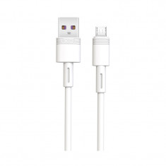 Cablu Date si Incarcare USB la MicroUSB XO Design NB-Q166, 1 m, 5A, Alb