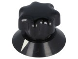 Buton rotativ negru cu indicator ABS 6mm 25x22mm