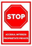 Semn pentru stop cu accesul interzis si proprietate privata