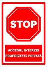 Semn pentru stop cu accesul interzis si proprietate privata foto