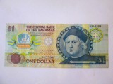 Rara! Bahamas 1 Dollar 1992 UNC,bancnota comemorativa 500 de ani de descoperirea Americii