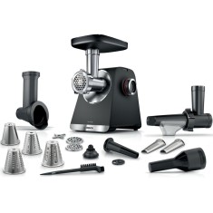 Masina de tocat Bosch MFWS660B, 2100W, 3.5kg/ min, 3 site, accesoriu suc de rosii, palnie carnati, accesoriu pt kebbe, cutit cu 2 taisuri, 4 accesorii