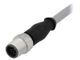Conector HARTING M12 tată 12 pini drept cu cablu 7,5m PVC
