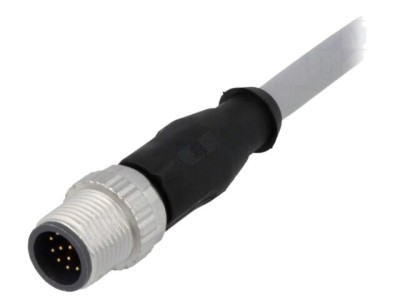 Conector HARTING M12 tată 12 pini drept cu cablu 7,5m PVC foto