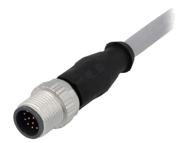 Conector HARTING M12 tată 12 pini drept cu cablu 7,5m PVC