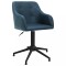 Scaun de birou pivotant, albastru, material textil