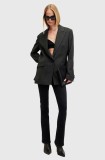 AllSaints pantaloni de bumbac DANI SIZEME BOOTCUT culoarea negru, evazati, high waist, W043EB