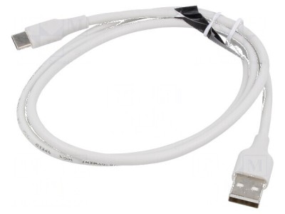 Cablu USB 2.0 A la C 3m alb 480Mbps nichelat foto