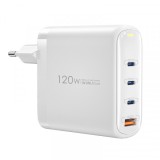 Incarcator Retea WiWu Wi-U020, 120W, 3A, 1 x USB-A - 3 x USB-C, Alb, Universal
