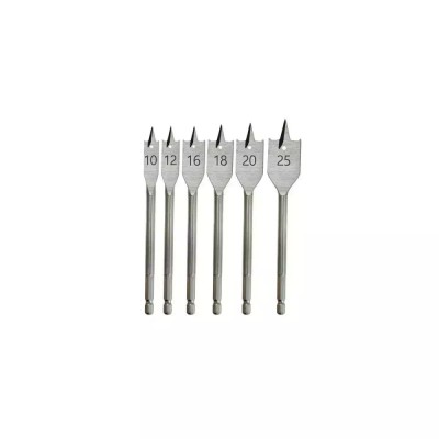 Set burghie plat pentru lemn 6 buc.: 10,12,16,18,20,25mm foto