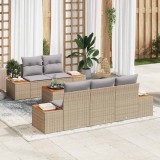 Cumpara ieftin Set de canapele pentru grădină cu pernă 6 pcs Bej Rattan poli