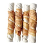 Set Recompense pentru Caini, Bucati de pui rasucite pe betisoare din piele, 5 buc