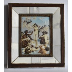 Nasterea zeitei Venus - pictura miniaturala dupa William Adolphe Bouguereau , semnata Pirot - cca.1910