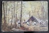 Carte postala, reproducere dupa pictura Tigani lingurari in padure a pictorului L. Basarab