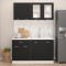 vidaXL Set dulapuri de bucătărie, Lyon, 4 piese, negru, lemn prelucrat