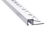 Profil aluminiu de colt exterior pentru gresie si faianta, patrat, alb, 10 x 2700 mm
