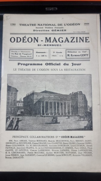 Program de teatru - Theatre National de L Odeon