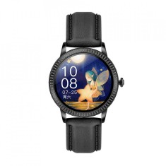 CEAS SMARTWATCH BLUETOOTH IMPERMEABIL CF18P &ndash; rezistent la apa IP68, 64KB Ram + 512KB ROM, display 1.04 inch TFT cu touch screen Negru piele