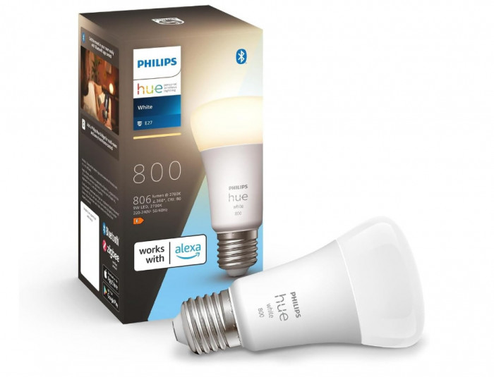 Bec LED inteligent Philips Hue White A60 [E27 Edison] - RESIGILAT