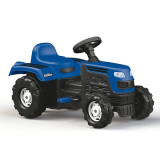 Tractor de jucarie pentru exterior cu pedale, claxon si spatar Ranchero Dolu Albastru