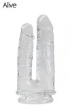 Dildo Dublu Imperium Jelly cu Ventuza Transparent