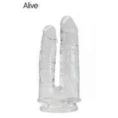 Dildo Dublu Imperium Jelly cu Ventuza Transparent