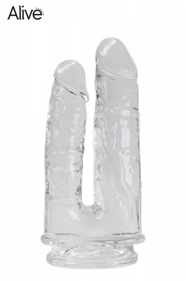 Dildo Dublu Imperium Jelly cu Ventuza Transparent foto