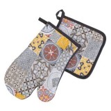 Set Mănușă și Șervețel de Bucătărie, Bej Antracit, Model Tiles, 2 buc, CMCLASS