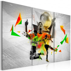 Tablou canvas 3 piese - Vise de fotbal - 120x80 cm foto