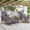vidaXL Set mobilier grădină, 5 piese, gri, poliratan și lemn acacia 3058373