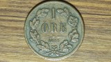 Suedia - moneda de colectie f rara - 1 ore 1861 Carl XV - an foarte rar al seriei - tiraj 300k - pentru cunoscatori