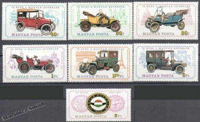 C5819 - Ungaria 1975 - Automobile 7 v.nestampilat MNH foto