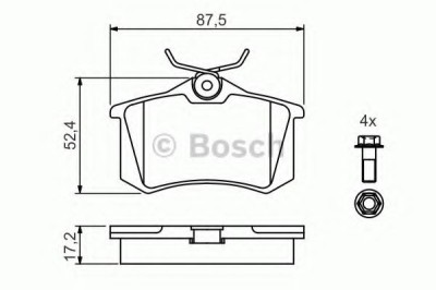 Set placute frana,frana disc VW BORA Combi (1J6) (1999 - 2005) BOSCH 0 986 461 769 foto