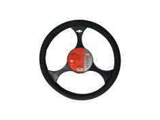 Husa volan Carpoint , material cauciucat acoperit cu material textil, culoare negru diametru 38cm