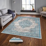 Cumpara ieftin Covor de living / dormitor, Lavabil, Antidarepant Turcoaz, 80x300 cm