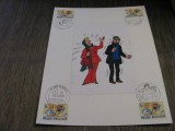 FDC Vintage Belgia 1979,Tintin și Căpitanul Haddock, 4 Timbre Obliterate 8Fr, Ștampile Speciale, Ediție Limitată Herg&eacute;,, Europa, Animatii