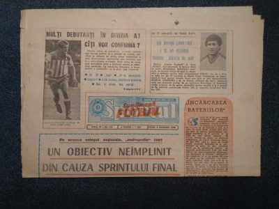 ZIARUL SPORTUL SUPLIMENT FOTBAL 8 IANUARIE 1988 foto
