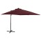 vidaXL Umbrelă &icirc;n consolă cu st&acirc;lp și LED-uri, roșu bordo, 250 cm 312326