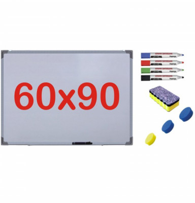 Pachet Tabla alba magnetica, 60x90 cm Premium + accesorii: markere, burete, magneti (7 ani Garantie) foto