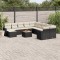 Gossi set canapele de gradina, 12 piese, cu perne, negru, poliratan