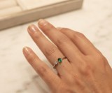 Cumpara ieftin Inel din Argint 925 , zEmerald Cuff, cu Zirconiu Verde E i Clar