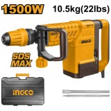 Cumpara ieftin Ciocan Demolator picamer 1500W, 25J, 1900bpm, SDS MAX Ingco PDB15006