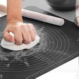 Plasă Pentru Frăm&acirc;ntat Aluat, Silicon, 50x40 cm, Antracit, Non-Aderentă, Cu Gradatii, Compatibilă Cu Mașina De Spălat Vase, Oem